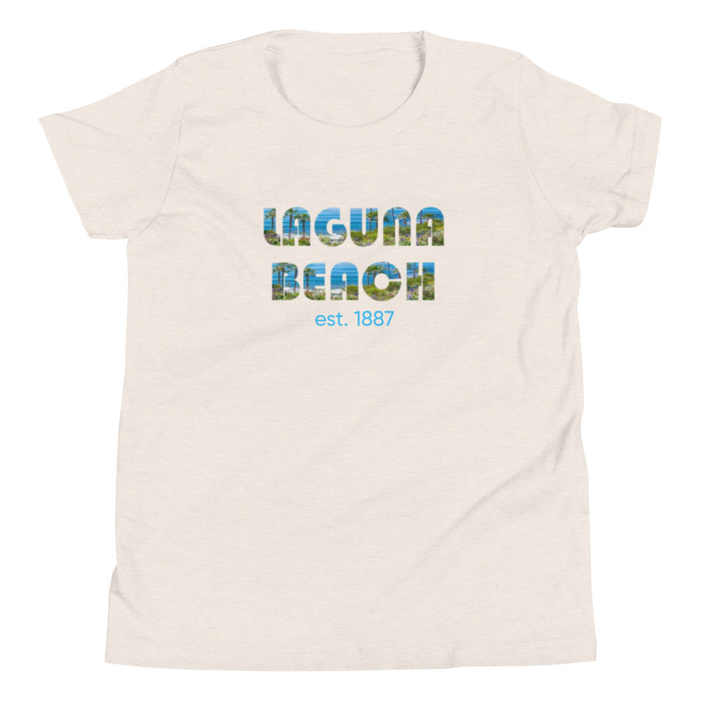 LAGUNA BEACH - Youth Short Sleeve T-Shirt - blue logo