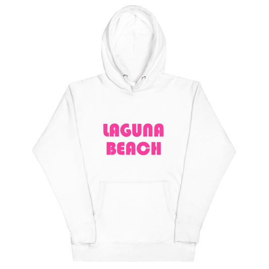 LAGUNA BEACH - Adult Unisex Hoodie - pink logo