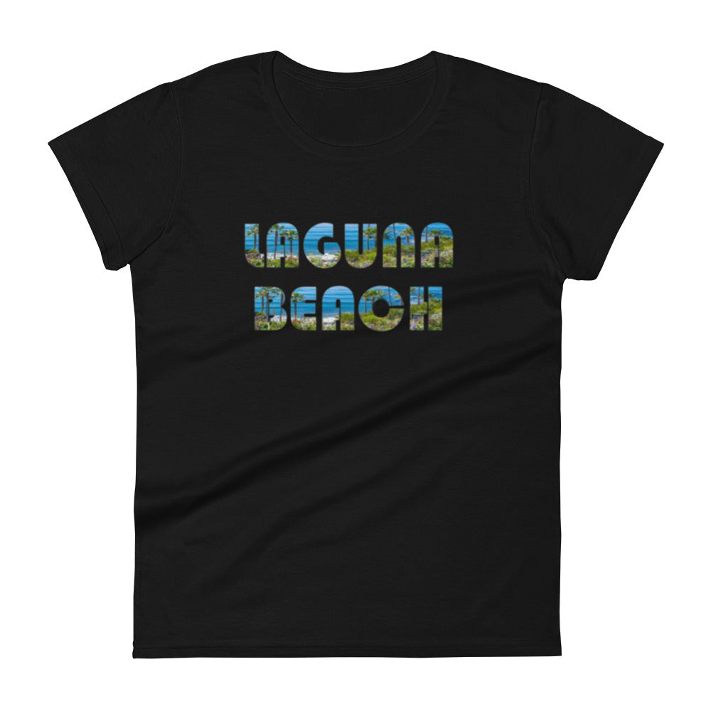 LAGUNA BEACH - Women's short sleeve t-shirt - blue logo