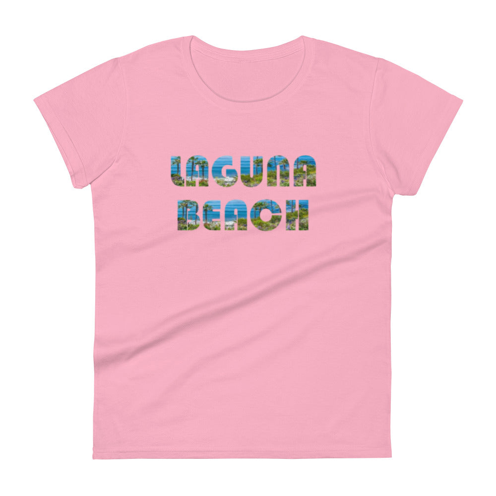 LAGUNA BEACH - Women's short sleeve t-shirt - blue logo