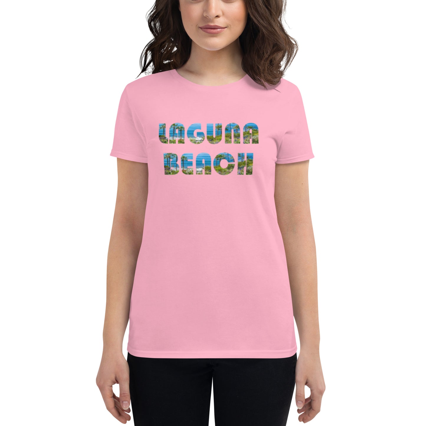 LAGUNA BEACH - Women's short sleeve t-shirt - blue logo