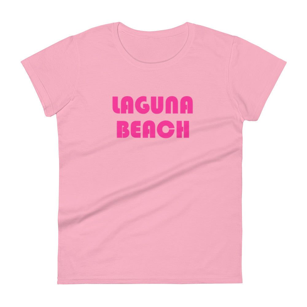 LAGUNA BEACH - Women's short sleeve t-shirt - pink logo