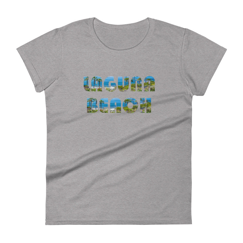 LAGUNA BEACH - Women's short sleeve t-shirt - blue logo