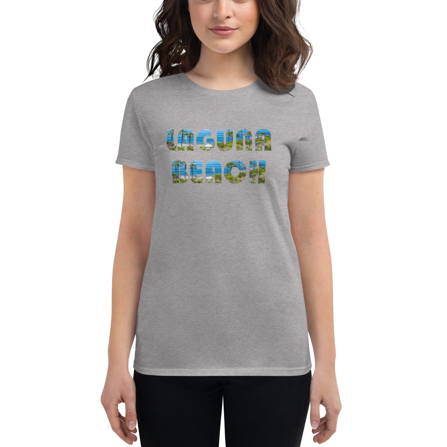 LAGUNA BEACH - Women's short sleeve t-shirt - blue logo