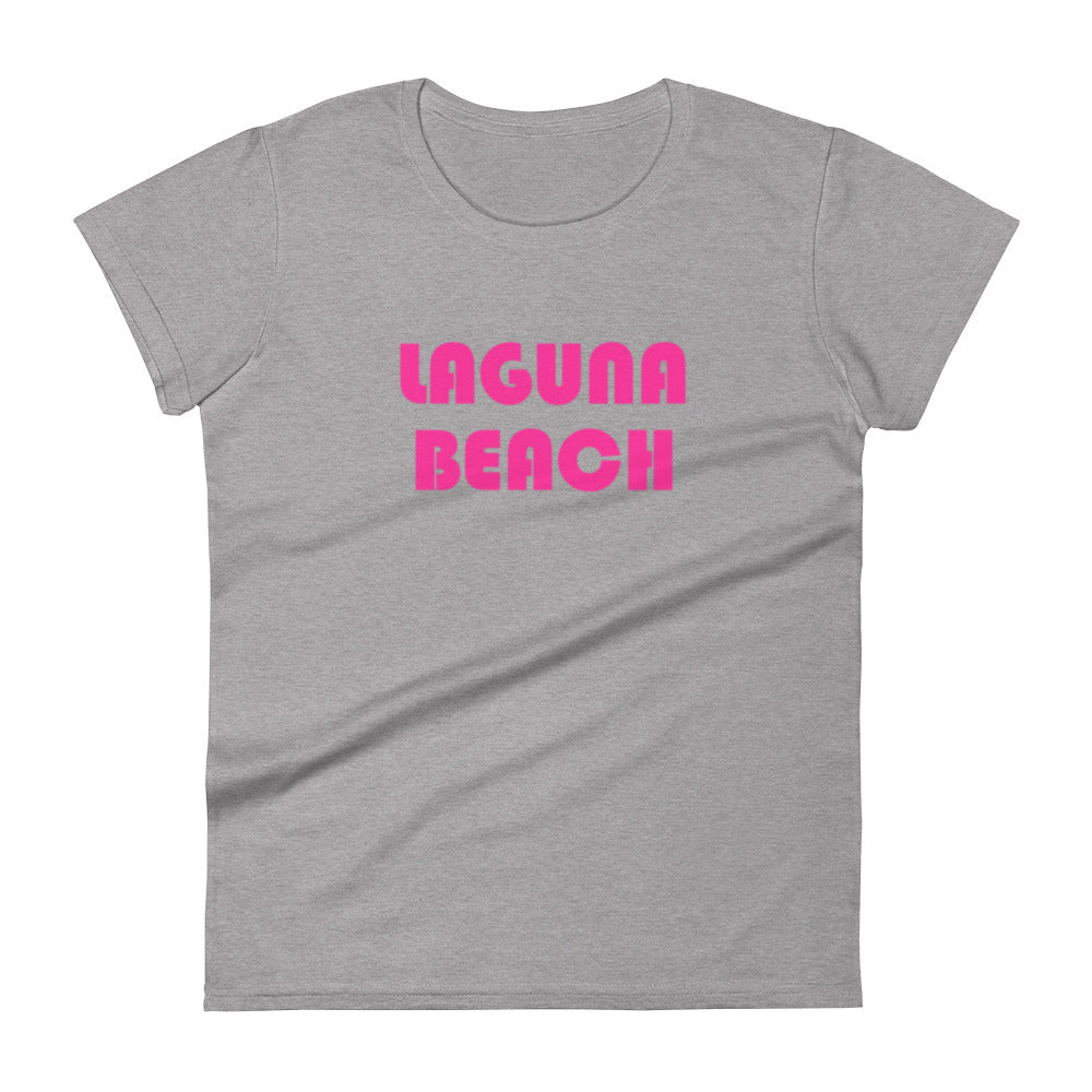 LAGUNA BEACH - Women's short sleeve t-shirt - pink logo