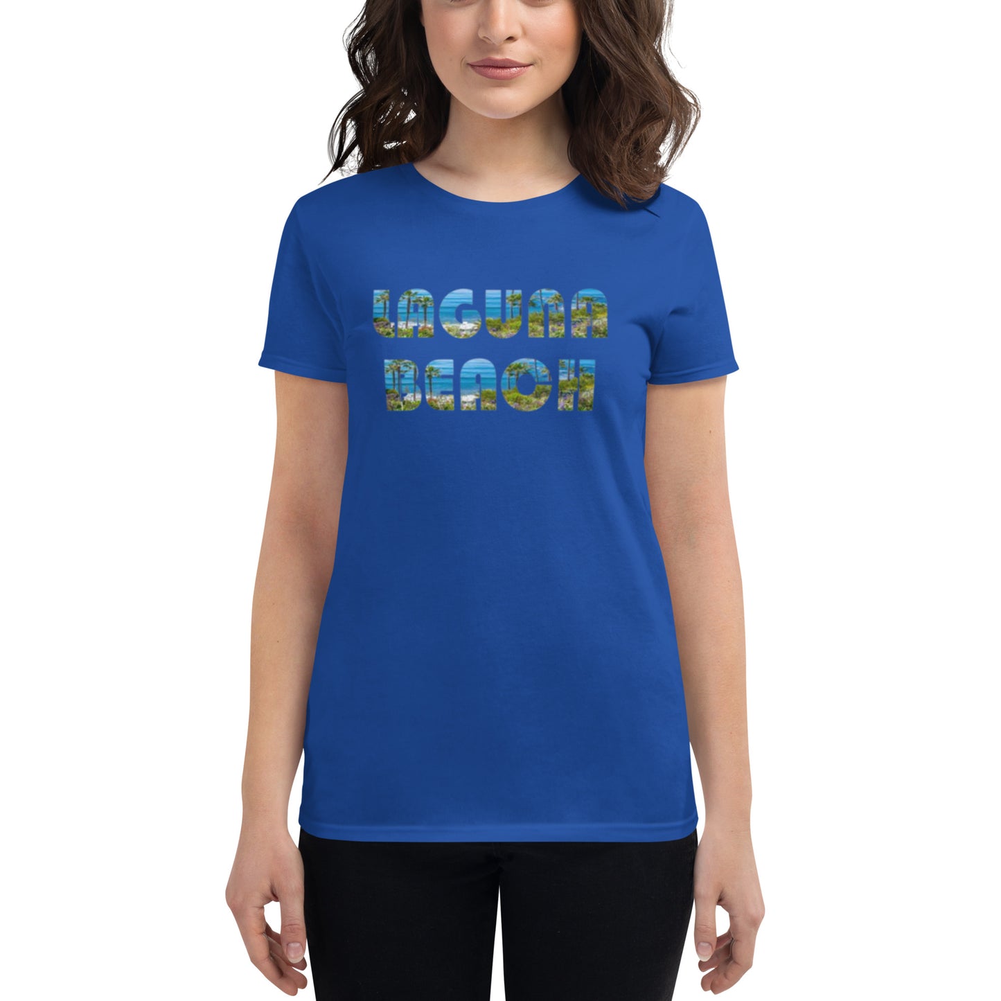 LAGUNA BEACH - Women's short sleeve t-shirt - blue logo