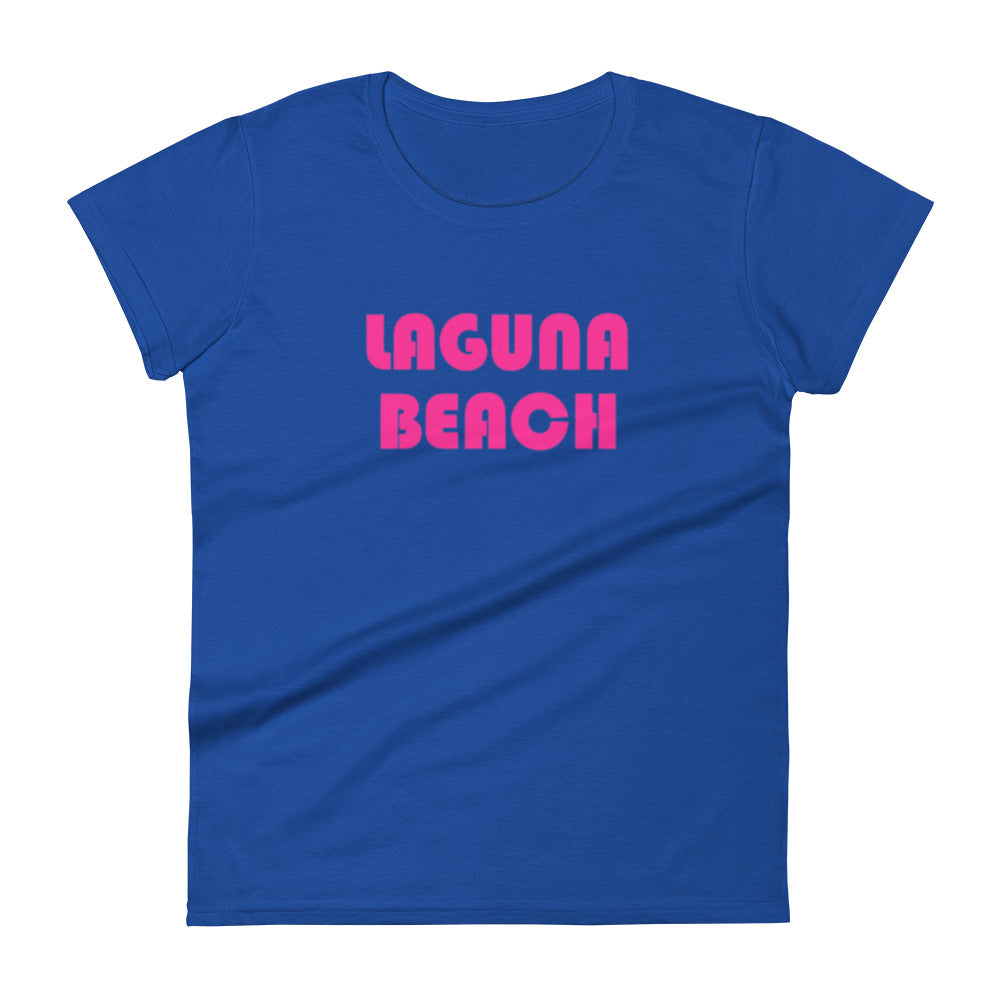 LAGUNA BEACH - Women's short sleeve t-shirt - pink logo