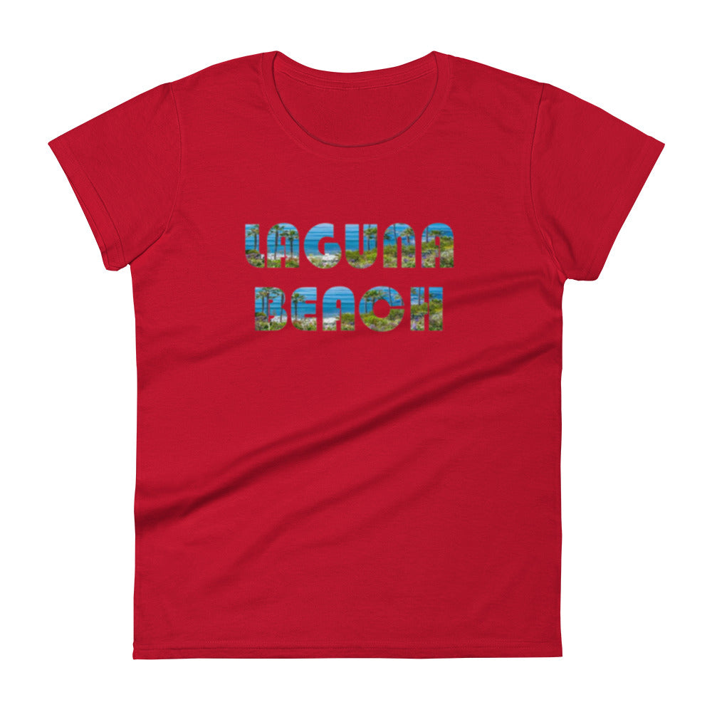 LAGUNA BEACH - Women's short sleeve t-shirt - blue logo