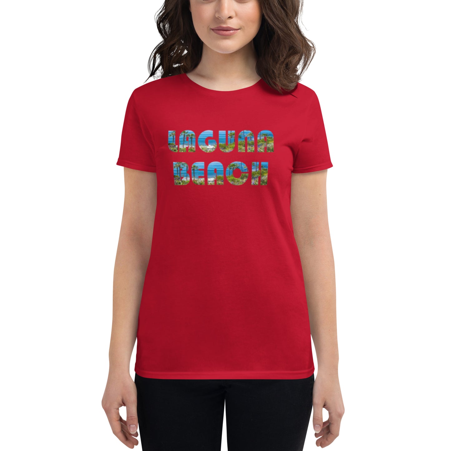 LAGUNA BEACH - Women's short sleeve t-shirt - blue logo