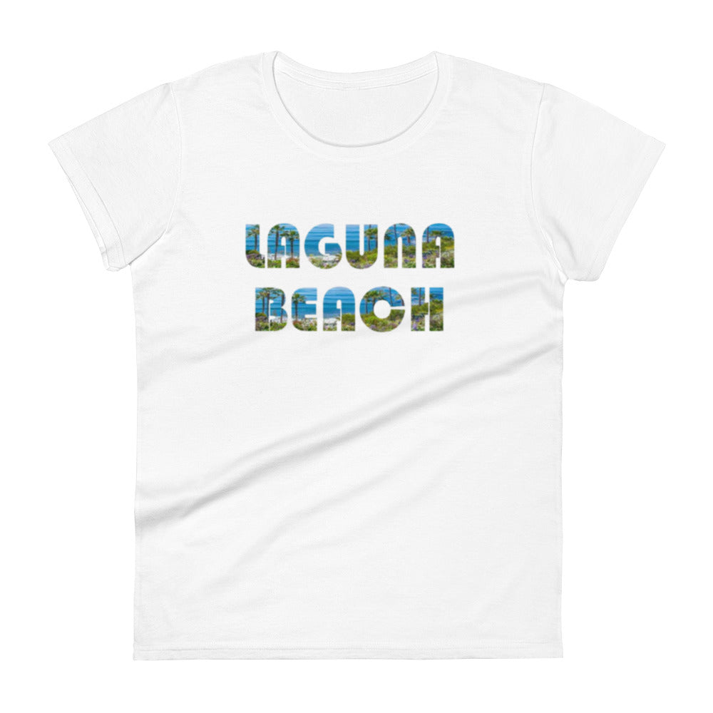 LAGUNA BEACH - Women's short sleeve t-shirt - blue logo