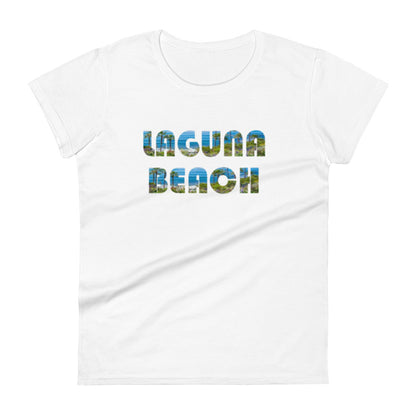 LAGUNA BEACH - Women's short sleeve t-shirt - blue logo