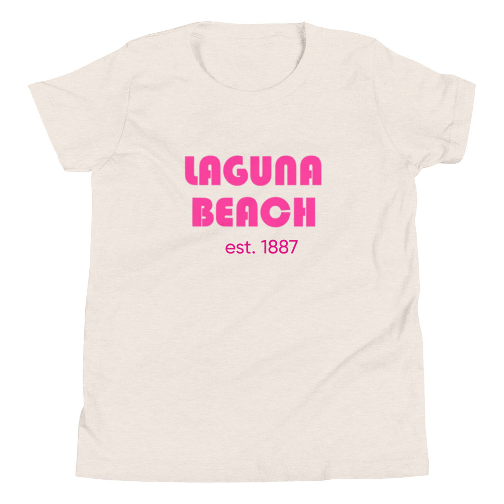 LAGUNA BEACH - Youth Short Sleeve T-Shirt - pink logo