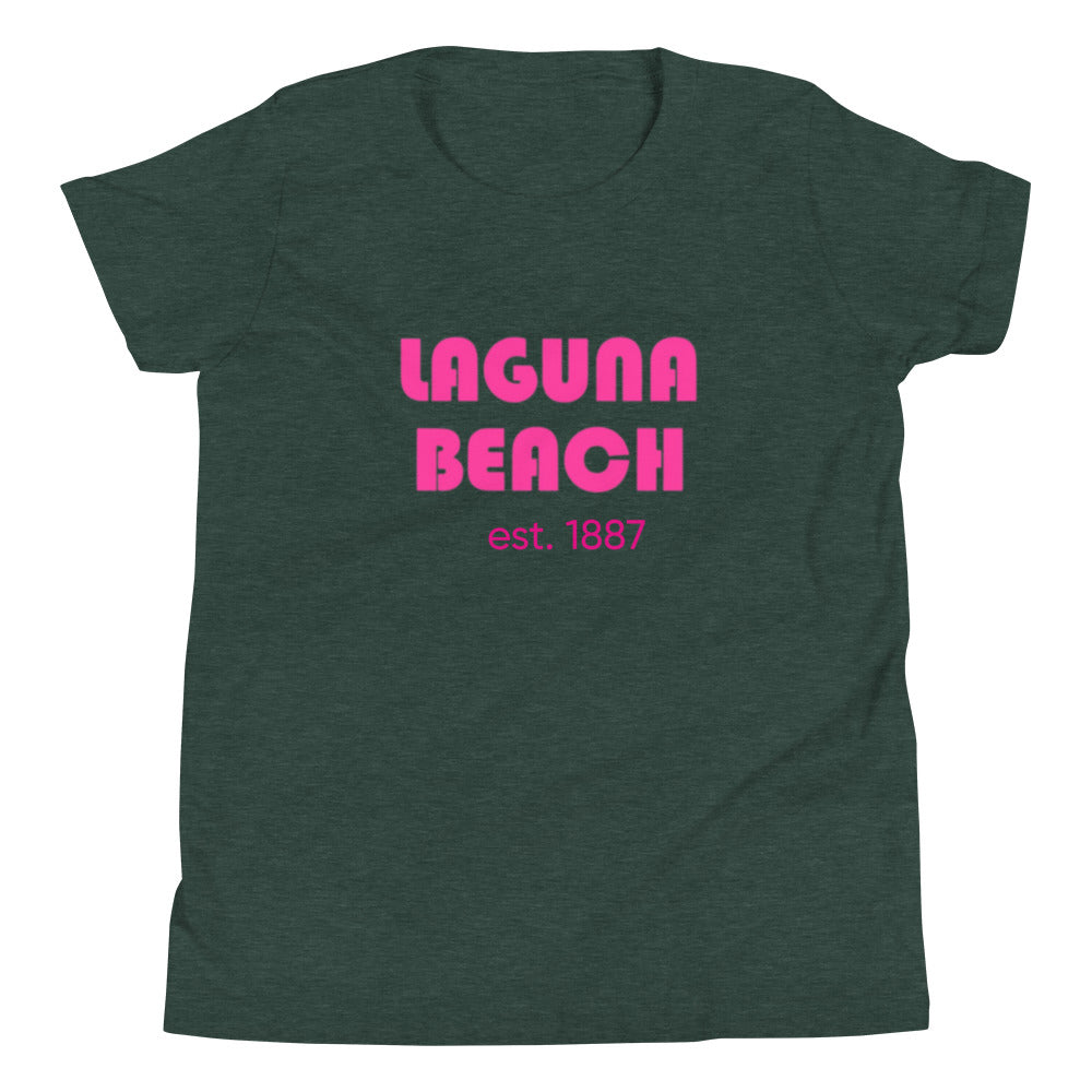 LAGUNA BEACH - Youth Short Sleeve T-Shirt - pink logo