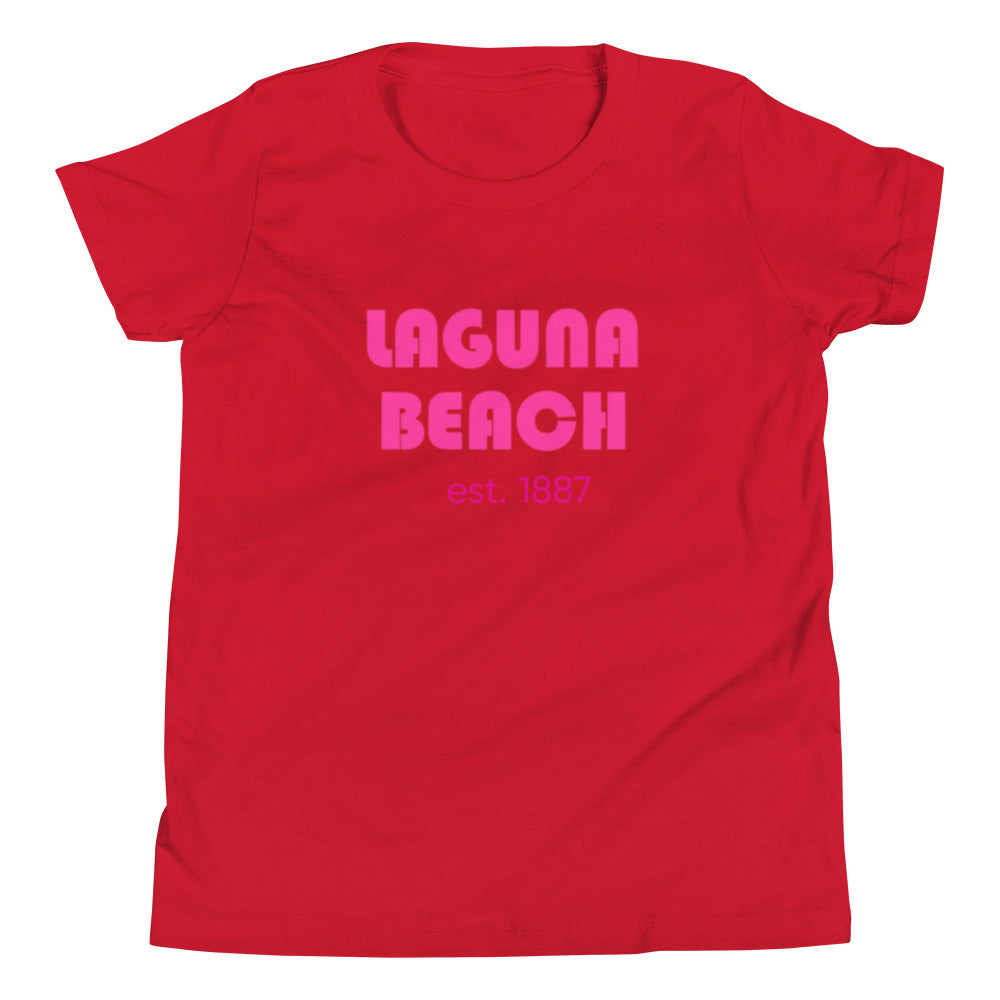 LAGUNA BEACH - Youth Short Sleeve T-Shirt - pink logo