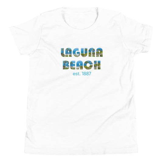 LAGUNA BEACH  - Youth Short Sleeve T-Shirt - blue logo